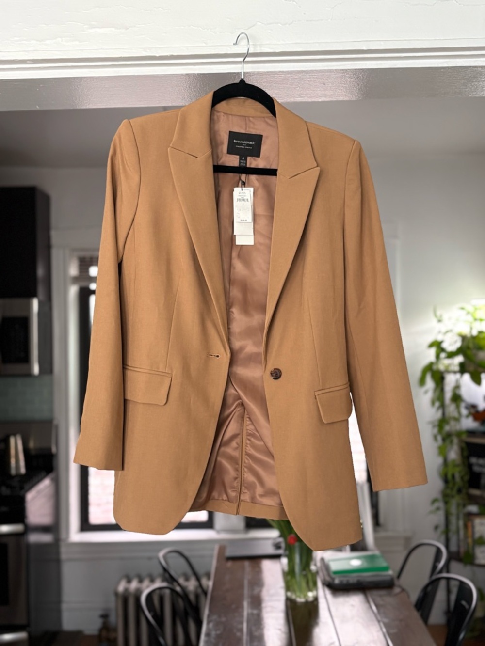 Banana Republic Camel Single-Button Blazer